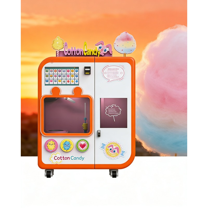 Arcade Vending & Laundry - เครื่องทำสายไหมอัตโนมัติเต็มรูปแบบ พร้อมระบบแลกเหรียญ สำหรับใช้งานเชิงพาณิชย์ 4 รสชาติ เหมาะสำหรับห้างสรรพสินค้า