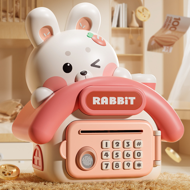 Coin Operated Kiddie Ride - กระปุกออมสินอิเล็กทรอนิกส์สำหรับเด็ก ตู้เซฟอัตโนมัติสำหรับเก็บเหรียญและเงินสด กล่องออมเงินพร้อมรหัสผ่าน ตัวนับเหรียญ ล็อคกุญแจ ตู้เอทีเอ็มสำหรับเด็ก
